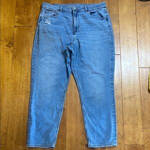 American Eagle Mom Jeans Size 16 Stretch Medium Wash High Rise Casual Comfy